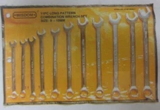 Wisdom 01-W11MWV-1 - 11pc Metric Long Pattern Combination Wrench Set (9mm - 19mm