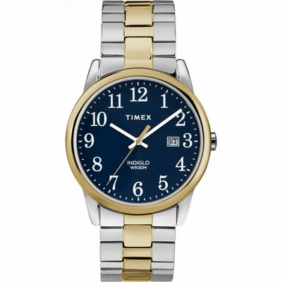 Timex TW2R58500, Easy Reader, Men's, 2-Tone Expansion Watch, Indiglo, Date