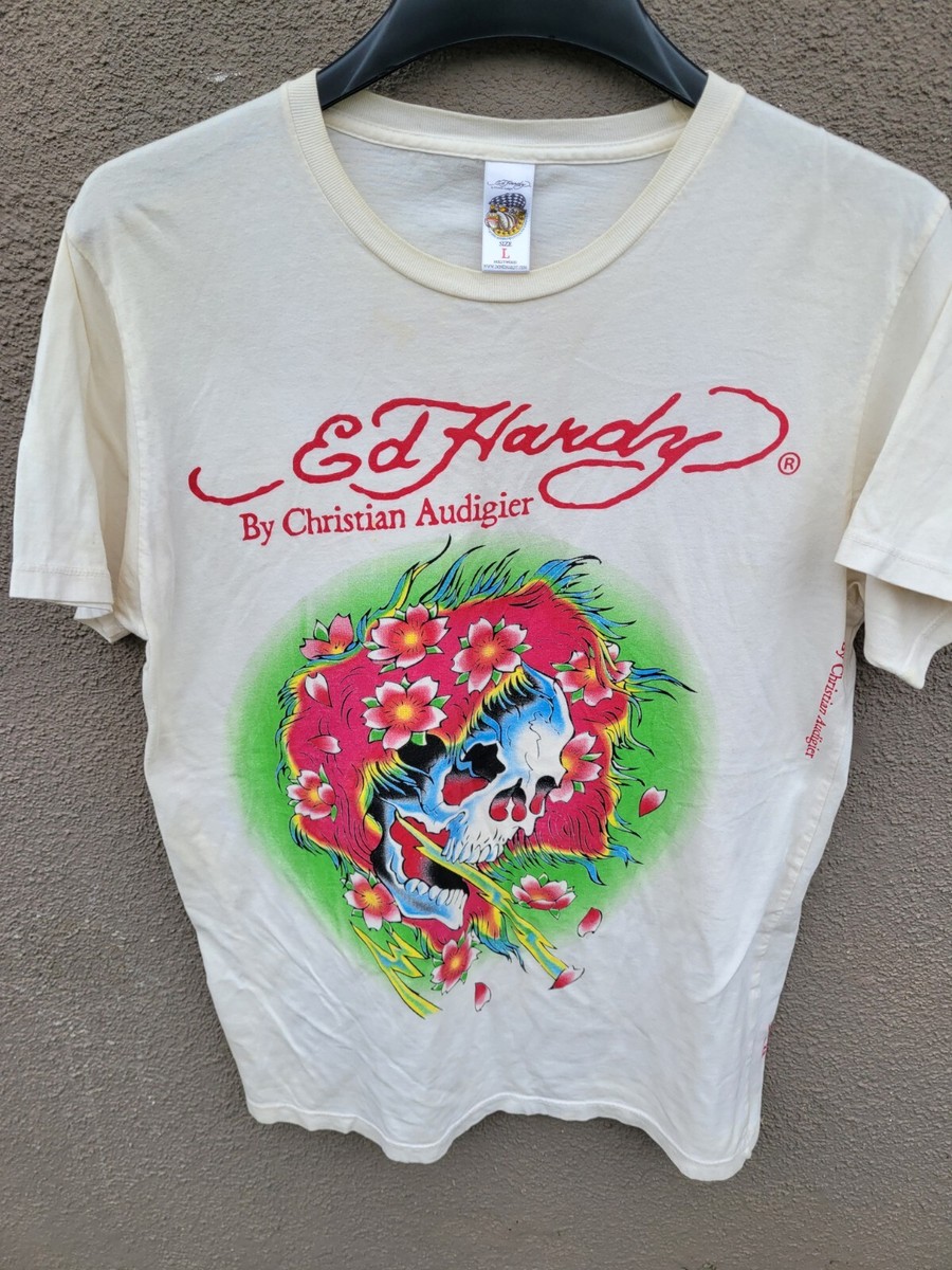 Vintage Ed Hardy Christian Audigier T Shirt Size L Large | eBay