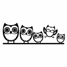 Vinyl Decal - Owls (Owl Family)