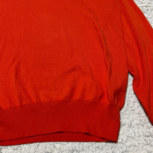 Hugo Boss Sweater Men Medium Orange Cotton V Neck Long Sleeve Stretch Casual - 第 2/12 張圖片