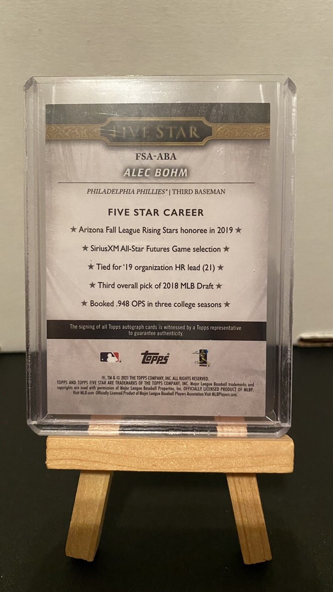 2021 Topps Five Star - Autographs Alec Bohm #FSA-ABA (AU, RC) for