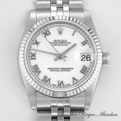 Rolex Medium Datejust 31 mm Stahl Weissgold 750 1998 Automatik Gold