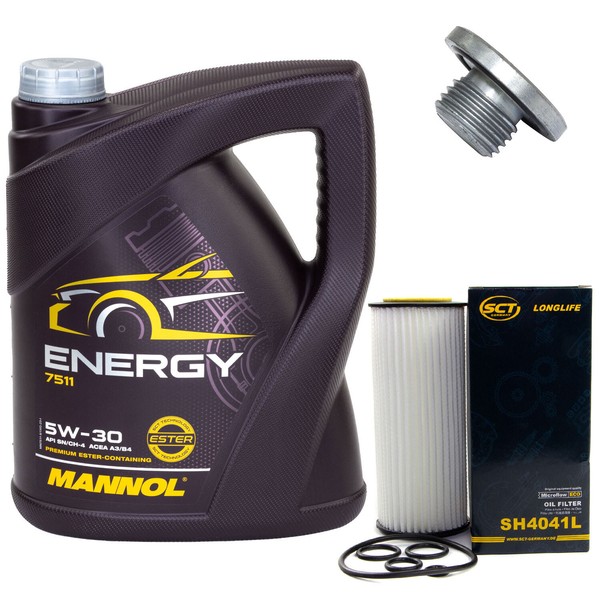 MotoröL Set 5W-30 5 Liter + ÖLfilter SH 4041 L + Schraube FüR BMW 3Er X3 E46 E83-image