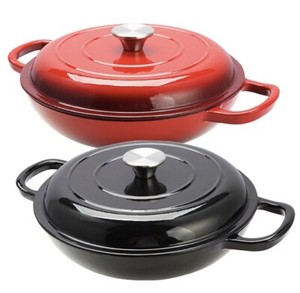 Round Cast Iron Shallow Casserole Pot 