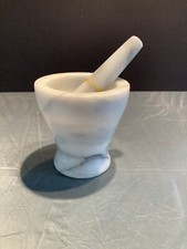 Vintage Marble Mortar and Pestle 4" Tall Repaired Broken Pestle