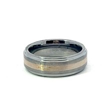 TRITON Tungsten Carbide & Sterling Silver Two-Tone 7mm Step Edge Band Ring