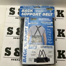 Large Back Support Belt Black Cordova Safety Products Relieves Lower Back Pain