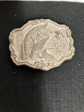 Vintage Brass Belt Buckle "Big Mouth Bass" 3257