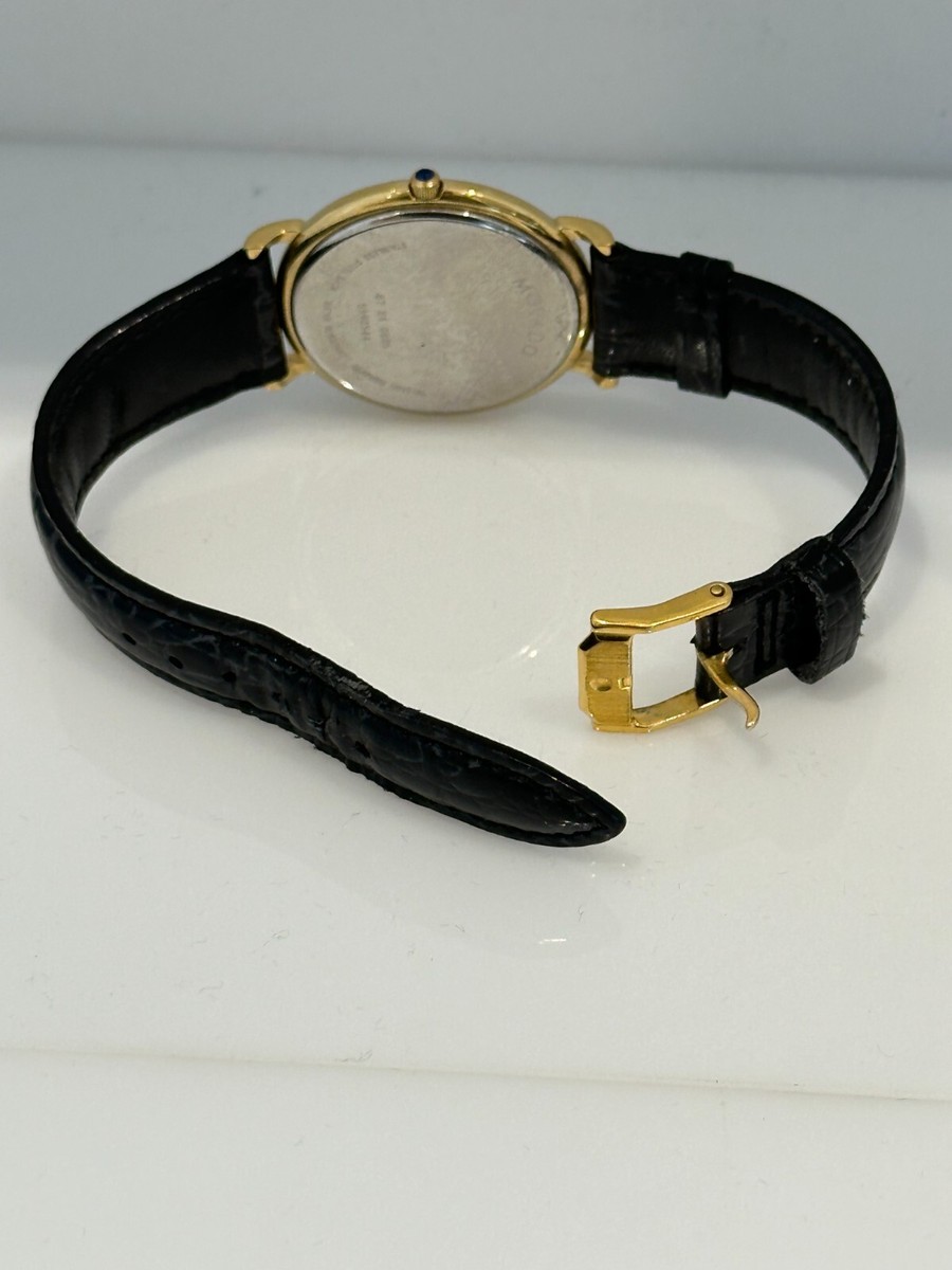 Classic Vintage MOVADO MUSEUM 87-E4-0885 Gold Plated White