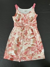Ann Taylor Loft Women's Pastel Floral Lined Side-Zip Sleeveless Dress Size 2