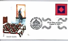 #3224 AMISH QUILTS DIAMOND IN SQUARE STAMP FIRST DAY ISSUE EDKEN CACHET