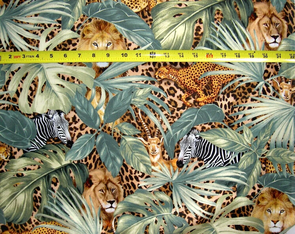 Wild CD1628 Multi Wild Packed Animals Zebra Timeless Treasures Cotton Fabric - Image 2 of 2