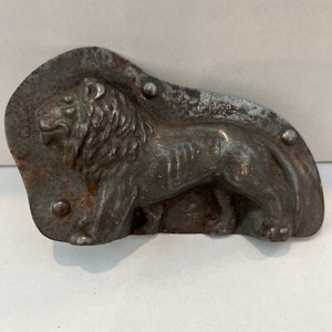 Vintage ANTON REICHE Dresden Tin Chocolate Mold Lion Germany