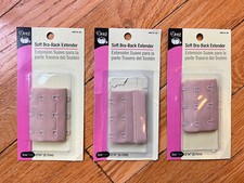 Lot of 3 - Dritz Soft Bra-Back Extender 2-1/4"-Tan 3 Hooks, 56616-25