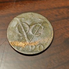 1790 VOC New York Penny 1/2 Duit, East India Company  P5