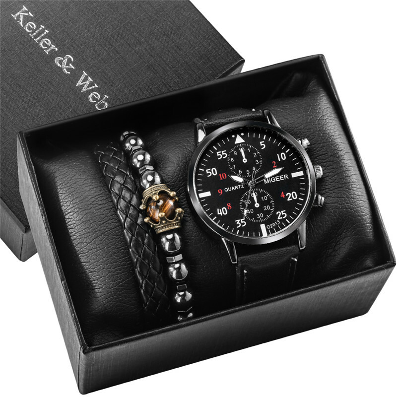 Montre Quartz Homme Neuve En Boîte - Boîtier Acier Doré, Bracelet Tissu/Cuir - Style Classique