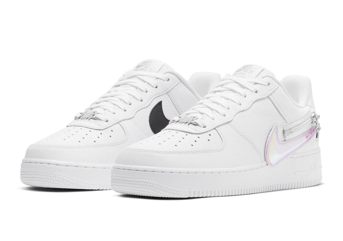 Size 15 - Nike Air Force 1 '07 Premium Premium Zip Swoosh - White for sale  online | eBay