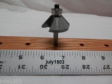 (1) NEW  1-3/8" D 45° Chamfer Carbide Tip Router Bit Bearing 5/8" degree qw