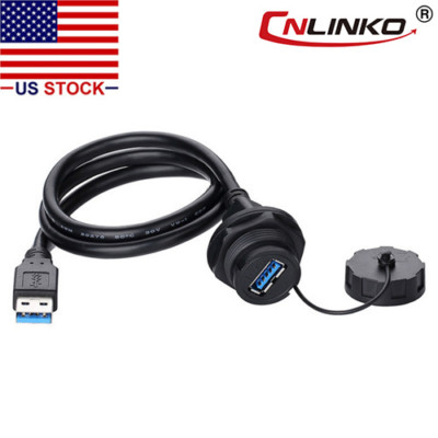USB 3.0 Typ A Panel Mount Stecker Buchse mit 40'' Kabel Wasserdicht IP67