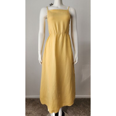 Cloth Stone Square Neck Sleeveless Tie Back Maxi Dress, Womens, S, Sweet Mango