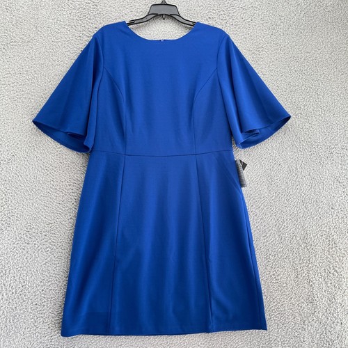 Donna Morgan Dress Womens 18 Blue Short Butterfly Sleeve Knee High New