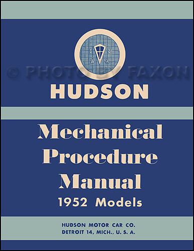 1952 Hudson Shop Manual Pacemaker Wasp Hornet Commodore Repair Service Book 52 - Picture 1 of 2