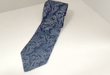 Tommy Hilfiger Blue  White Paisley Men  s Tie 100 Silk