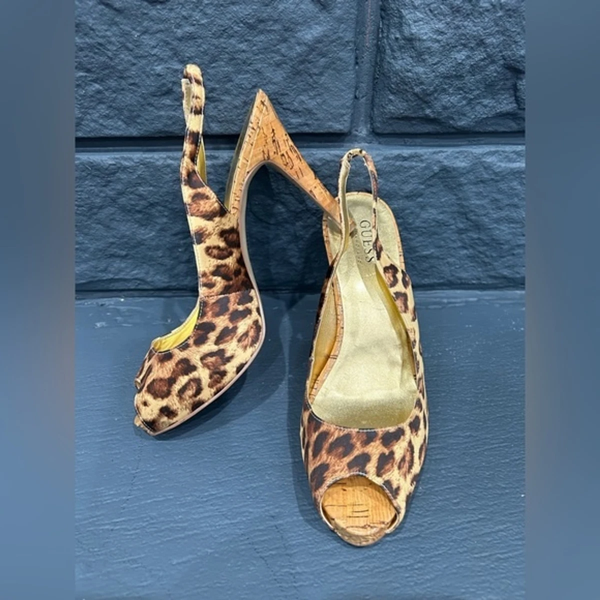 Guess animal top print heels