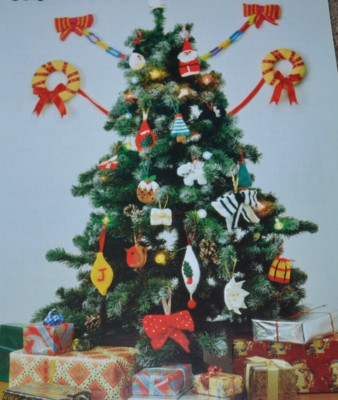 (66) Strickanleitung zum Basteln DK Christbaumkugeln Sterne Rotkehlchen Pudding Schleifen