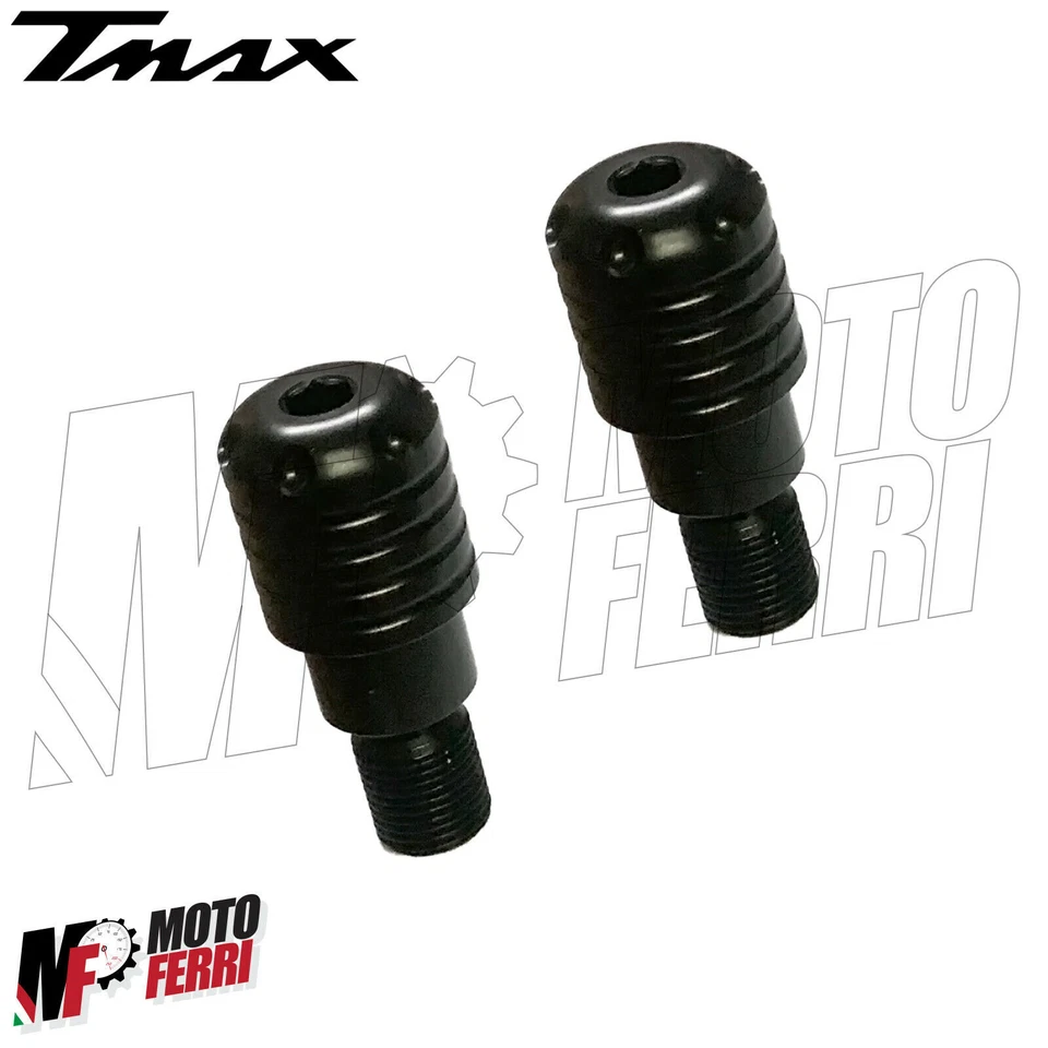 MF2477 Stabilizzatori Manubrio Manopole Nero Yamaha TMax 500 530 560 2001 / 2021 - Immagine 3 di 4