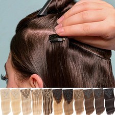 Clip In Real Human Remy Hair Extensions Russian Remy Hair 8Pieces Full Head Weft