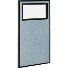 24-1/4"W x 42"H Office Partition Panel with Partial Window Blue