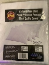 8 Cotton sateen blend pillow protectors Standard with zip