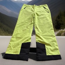 Spyder Snow Ski Pants Youth Girls XL Lime Insulated Winter Adjustable Length