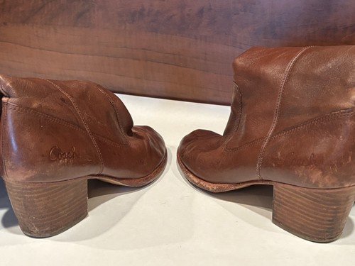 Coach Fayth braune hohe kniehohe Reitstiefel aus weichem Leder zum Überziehen Größe 8,5 - Bild 6 von 9