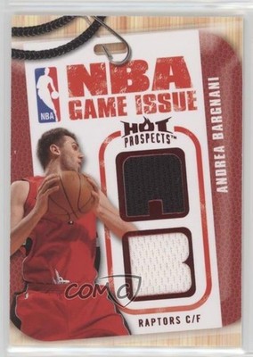 2008 Fleer Hot Prospects NBA Game Issue Materials Red 17/25 Andrea Bargnani l8x