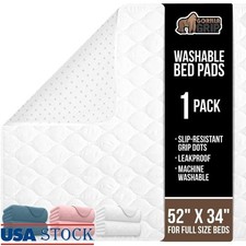 Leak Proof Waterproof Bed Pad Reusable Non Skid Mattress Protector Quilt New