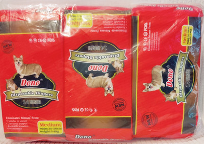 Dono Disposable Female Dog Diapers Size M, Lot of 3 Packs of 14 Diapers New