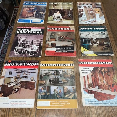 Lot Of 9 Vintage Workbench Magazines 1961 1966 1967 1969 1970 With Projects