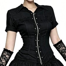 Mujeres Camisa Gótica Victoriana Blusa Gótica Lolita Camisa Punk Camisa Informal