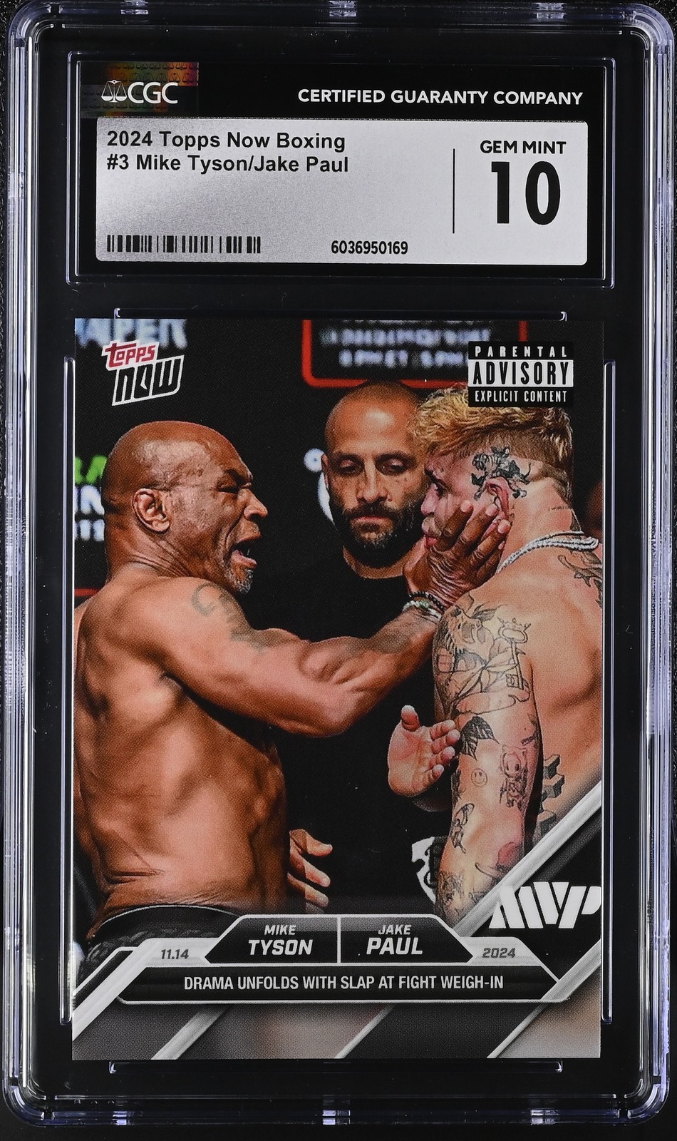 2024 Topps Now Boxing Mike Tyson/Jake Paul #3 CGC 10