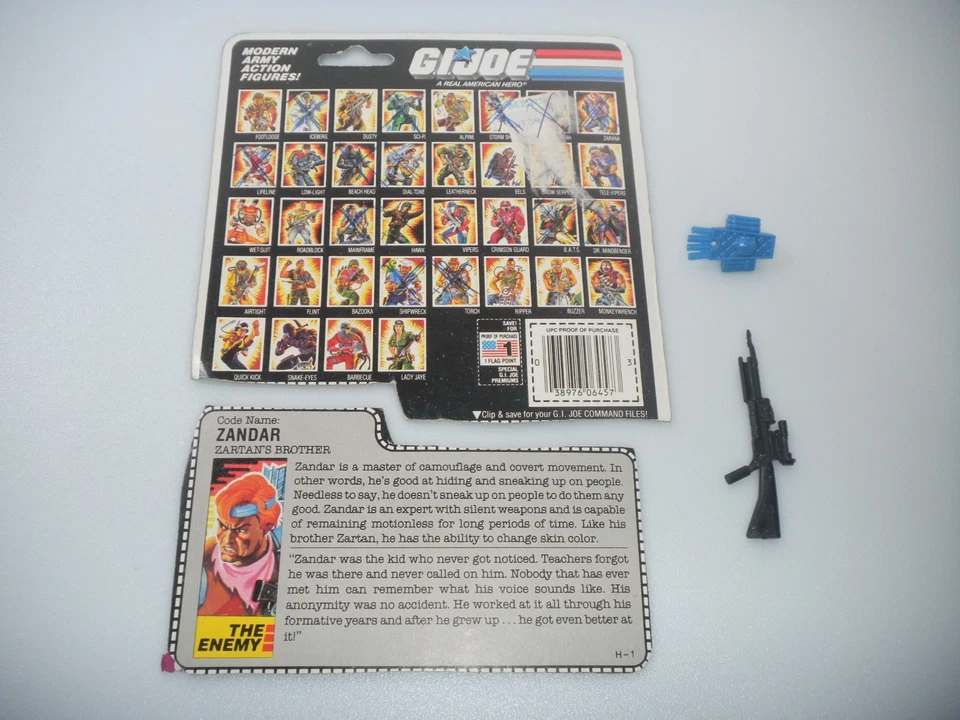 1986 Cobra Dreadnok Zandar v1 Фигурка Винтаж G.I. GI Joe 3,75 ARAH 100% полный комплект - Изображение 3 из 4