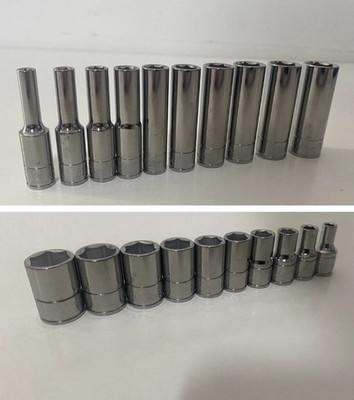 Blue Point 1/4'' tief & flach Steckschlüsselsatz 4-13 mm 20-teilig 6pt wie von Snap On verkauft neu