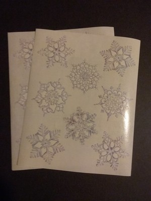 Creative Memories ~ Block Stickers ~ 4'' x 5'' ~ Laser Cut  Snowflakes~ Lot of Two