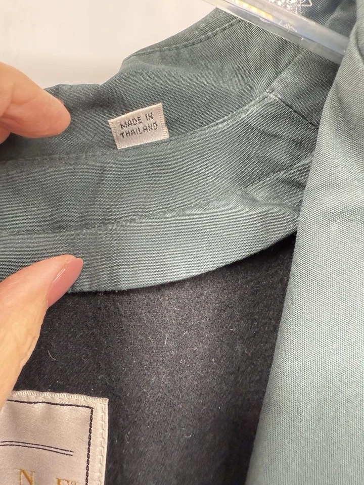 Gabardina vintage London Fog Towne abrigo de lluvia forro extraíble cinturón verde pino Foto 4 de 4