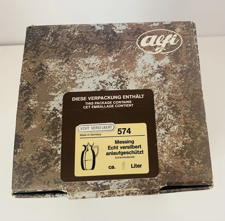 Jarra térmica al vacío Alfi frío caliente 1L Alemania jarra de vidrio cromado plateado Foto 3 de 4