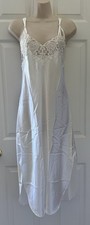 NEW VTG 90s Dentelle Embroidered Lace Beaded Bridal Ivory Slip Nightgown M USA