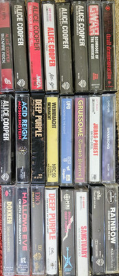 Metal Cassette Lot 24 Vintage Tapes Gwar - Danzig - Carcass - Judas Preist - Dio