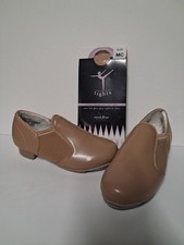 Girls Size 13 Revolution Dancewear Girls Tap Shoes Tan Style 526 TIGHTS ALSO